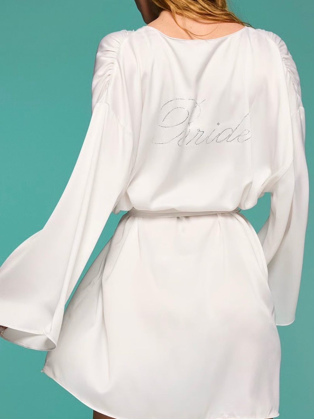 Victoria's Secret White Satin 'Bride' Rhinestone Robe